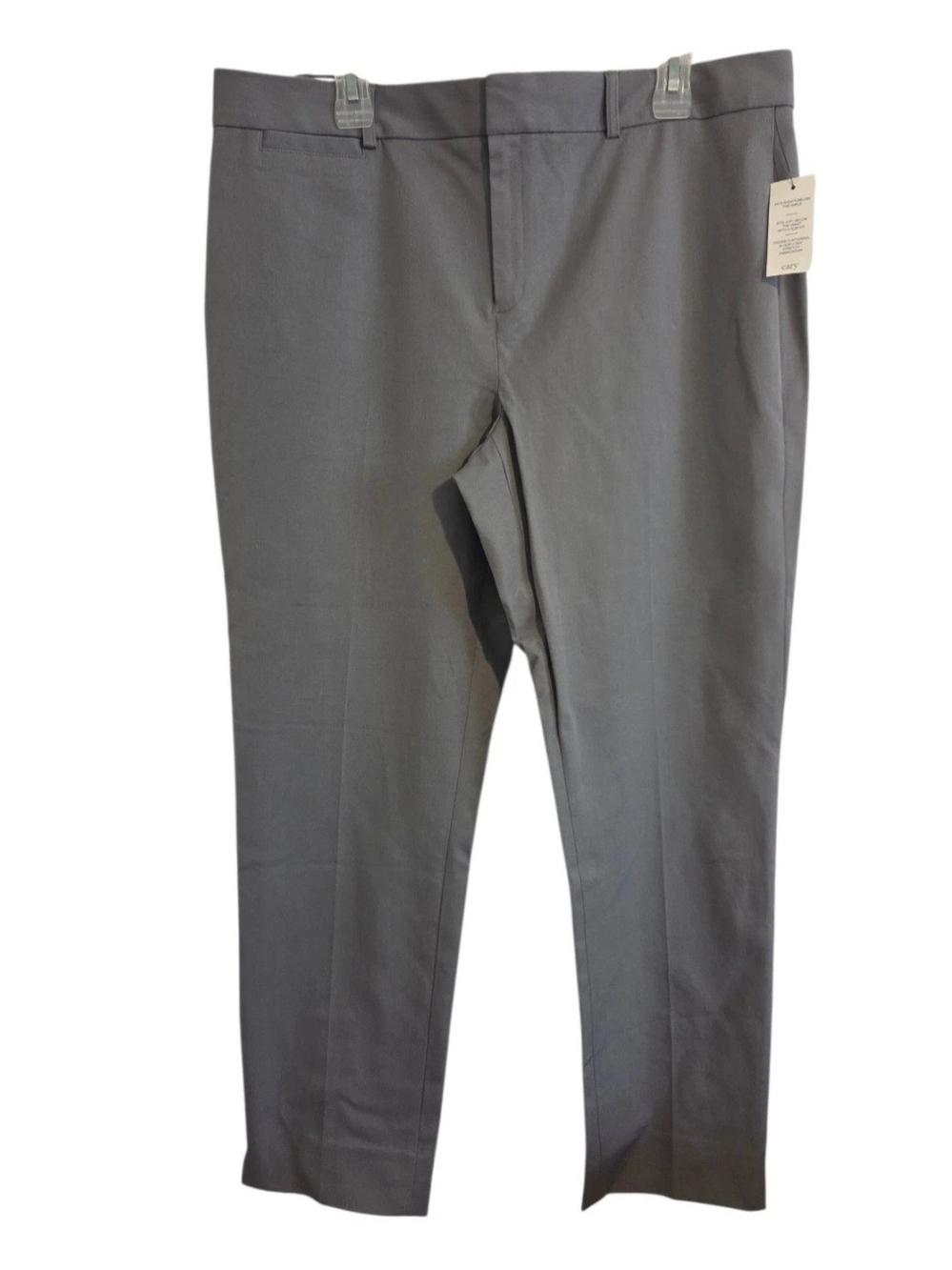 Crown & Ivy Women's Gray Slim Fit Bi-stretch Cary Ankle Pants Size 16, NWT